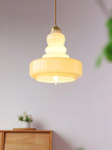 Retro Milk Glass Schoolhouse Pendant Light Vintage Indoor Ceiling Fixture