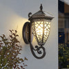Retro Outdoor Solar Wall Lantern Waterproof Aluminum Exterior Sconce for Garden