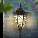 Retro Outdoor Solar Wall Lantern Waterproof Aluminum Exterior Sconce for Garden