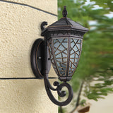 Retro Outdoor Solar Wall Lantern Waterproof Aluminum Exterior Sconce for Garden