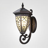 Retro Outdoor Solar Wall Lantern Waterproof Aluminum Exterior Sconce for Garden