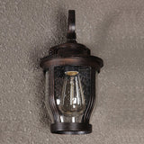 Retro Outdoor Wall Light Waterproof Exterior Sconce with Seeded Glass Shade for Porch Garden