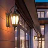 Retro Outdoor Wall Sconce Waterproof Iron Lantern for Balcony Courtyard and Garden Lighting