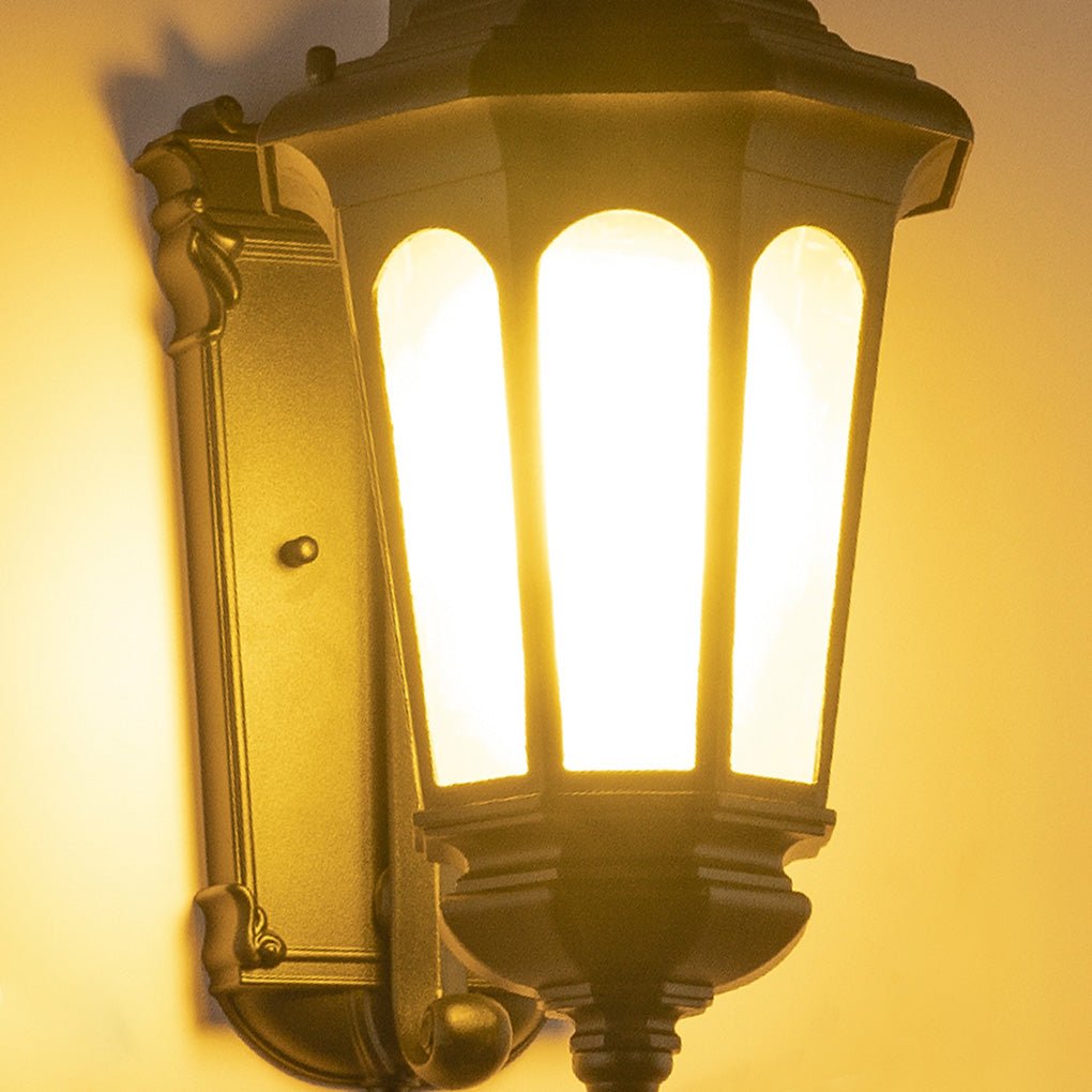 Retro Outdoor Wall Sconce Waterproof Iron Lantern for Balcony Courtyard and Garden Lighting