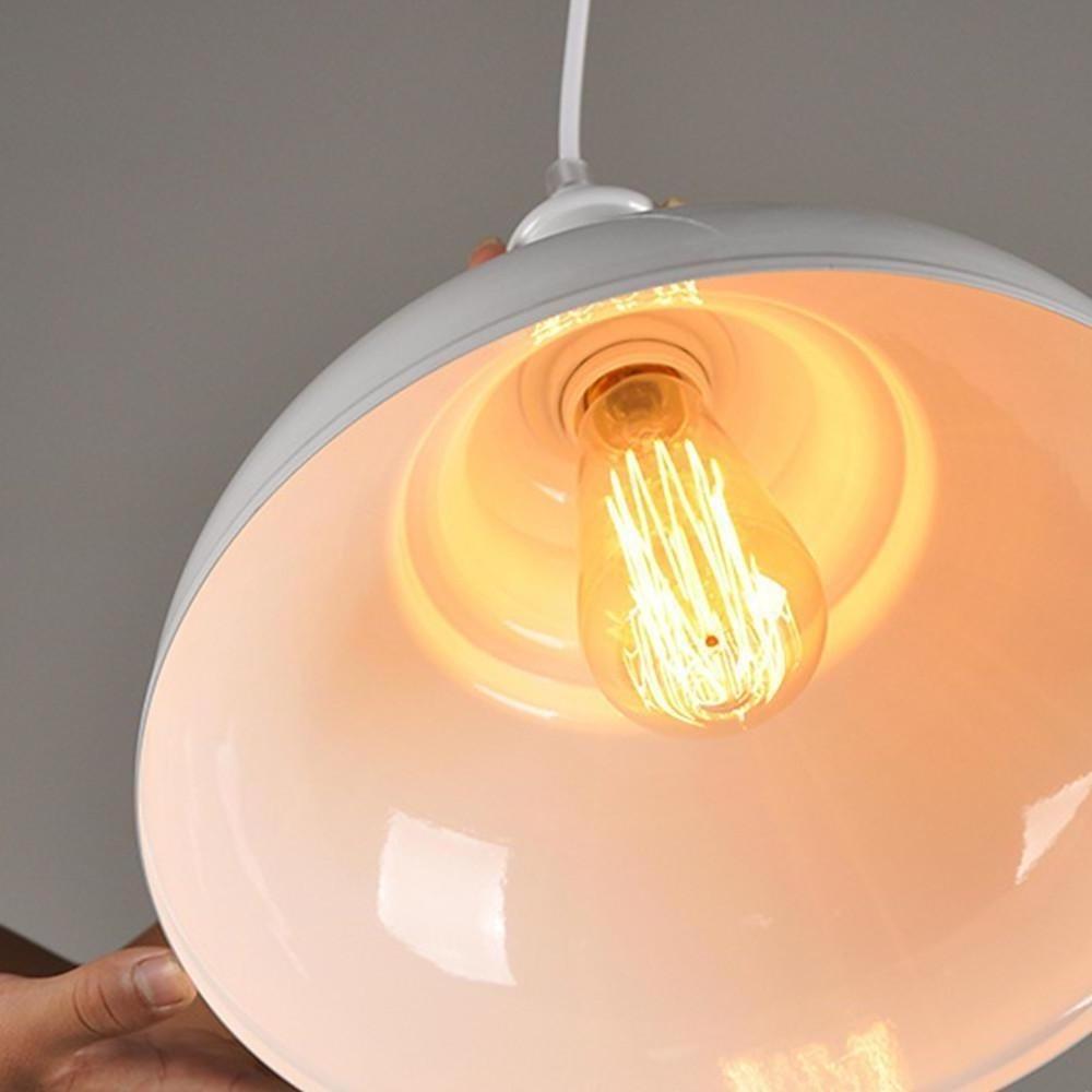Retro Semi Globe Metal Pendant Light Industrial Hanging Ceiling Lamp for Kitchen Island