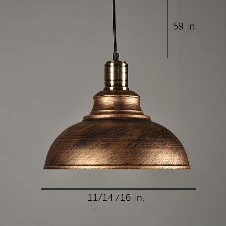 Retro Semi Globe Metal Pendant Light Industrial Hanging Ceiling Lamp for Kitchen Island