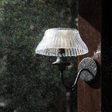 Retro Solar LED Outdoor Wall Sconce Waterproof Black Metal Light with Adjustable Acrylic Shade