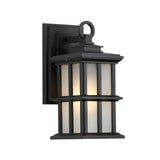Retro Square Outdoor Wall Lantern Waterproof Black Aluminum Exterior Wall Sconce