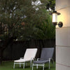Retro Top Hat Shape LED Outdoor Wall Light Waterproof Black Aluminum Exterior Lantern Sconce