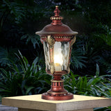 Retro Waterproof Aluminum Solar Fence Post Cap Light Hardwired Dual Use Outdoor Lantern with Remote Control