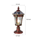 Retro Waterproof Aluminum Solar Fence Post Cap Light Hardwired Dual Use Outdoor Lantern with Remote Control