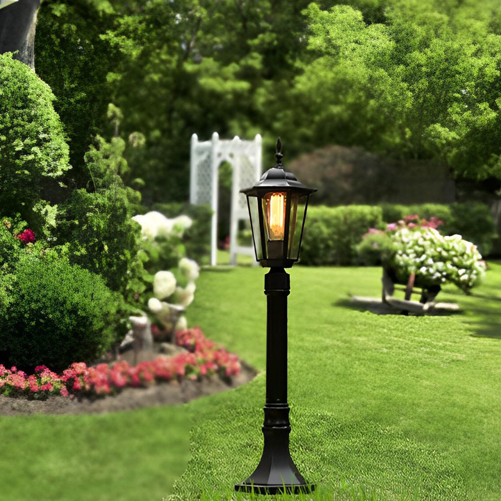 Retro Waterproof Black Outdoor Garden Pathway Light Modern Aluminum Lawn Landscape Lamp