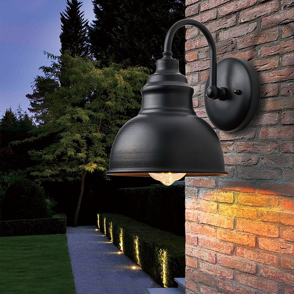 Retro Waterproof Exterior Wall Light with Light Sensor Dusk to Dawn Outdoor Sconce for Garden Balcony