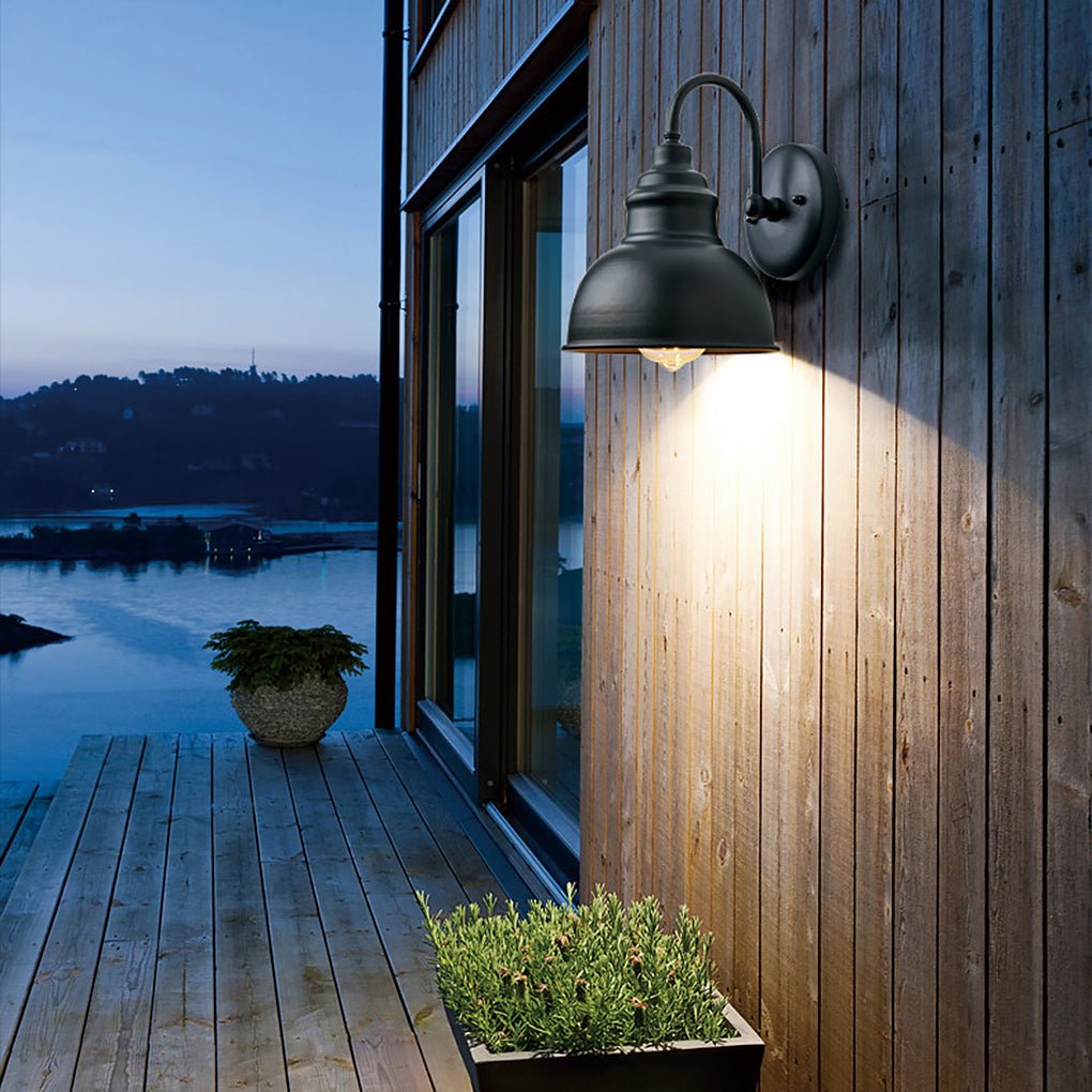 Retro Waterproof Exterior Wall Light with Light Sensor Dusk to Dawn Outdoor Sconce for Garden Balcony