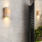Retro Yellow Travertine LED Wall Sconce Waterproof Outdoor Wall Light in Wabi Sabi Style