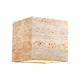 Retro Yellow Travertine LED Wall Sconce Waterproof Outdoor Wall Light in Wabi Sabi Style