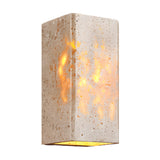 Retro Yellow Travertine LED Wall Sconce Waterproof Outdoor Wall Light in Wabi Sabi Style