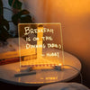 Rewritable LED Acrylic Message Board Table Lamp with Warm White Lighting and Tripod Holder