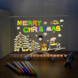 Rewritable LED Acrylic Message Board Table Lamp with Warm White Lighting and Tripod Holder