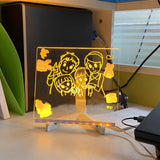 Rewritable LED Acrylic Message Board Table Lamp with Warm White Lighting and Tripod Holder