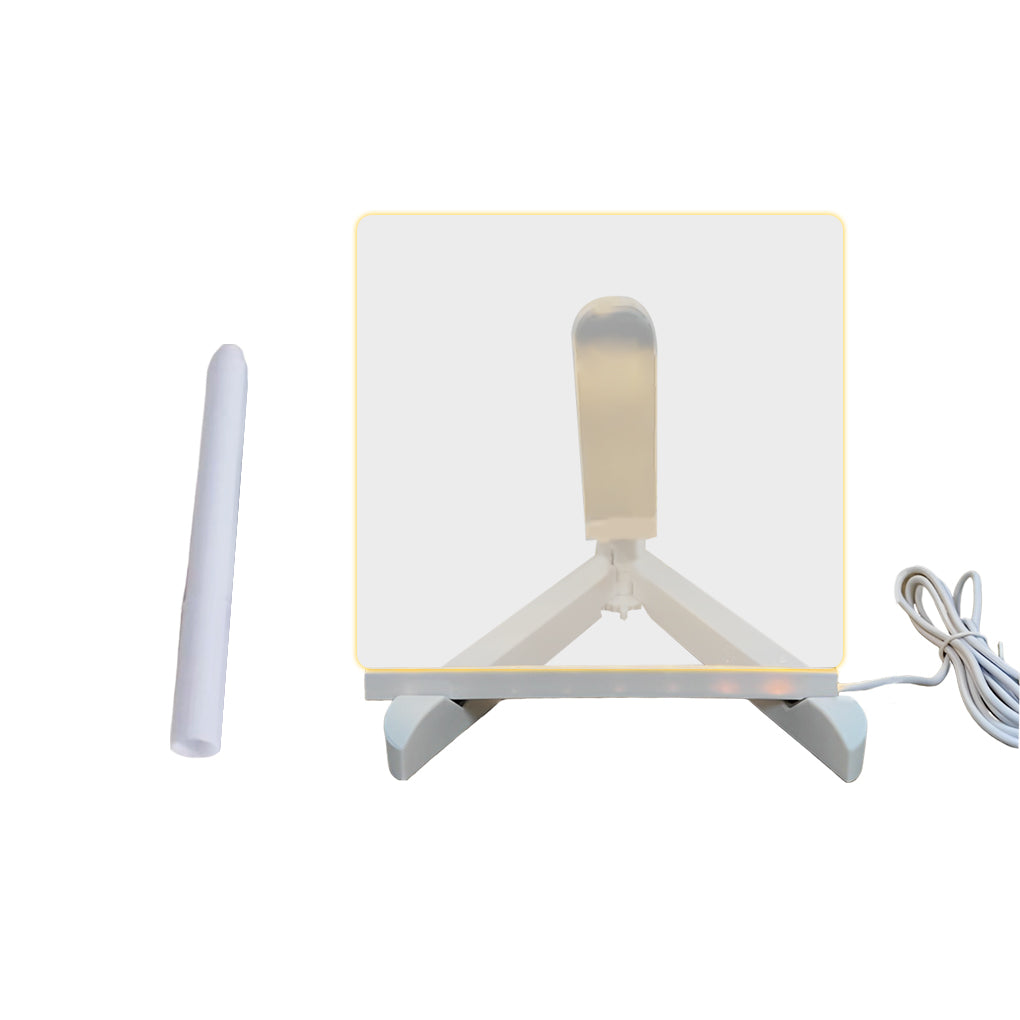 Rewritable LED Acrylic Message Board Table Lamp with Warm White Lighting and Tripod Holder