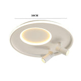 Modern Circular LED Flush Mount Ceiling Light with Integrated Dual Spotlights for Living Room and Bedroom