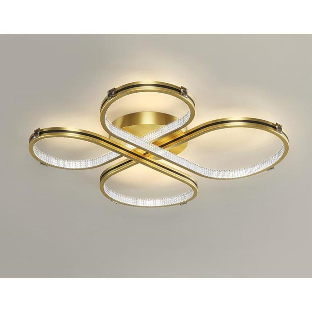 Modern Geometric Circle Flower LED Flush Mount Ceiling Light Dimmable Artistic Fixture