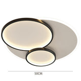 Modern Three Ring Geometric LED Ceiling Light Metal Flush Mount Fixture for Bedroom and Living Room