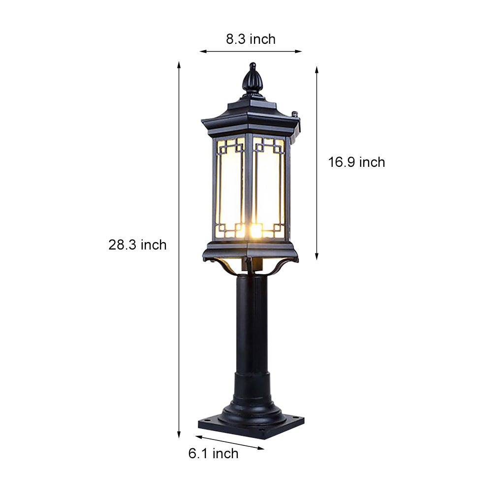 Rhombus Design Asian Inspired Outdoor Garden Pathway Light in Die Cast Aluminum