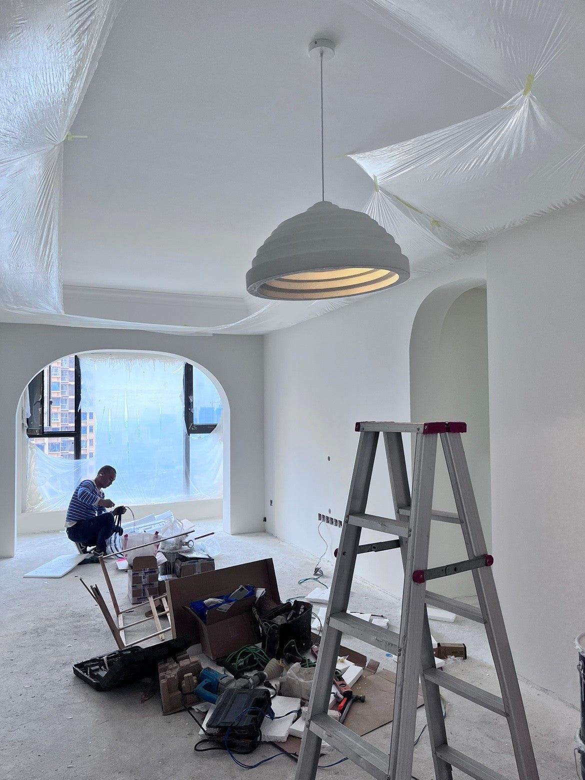 Rice Field Acoustic Pendant Light Modern Acrylic LED Ceiling Lamp for Interior Decor