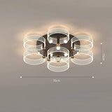 Modern Geometric Circles LED Flush Mount Ceiling Light for Contemporary Living Room