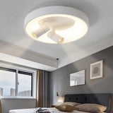 Modern Round LED Flush Mount Ceiling Light White Black Finish for Bedroom and Living Room