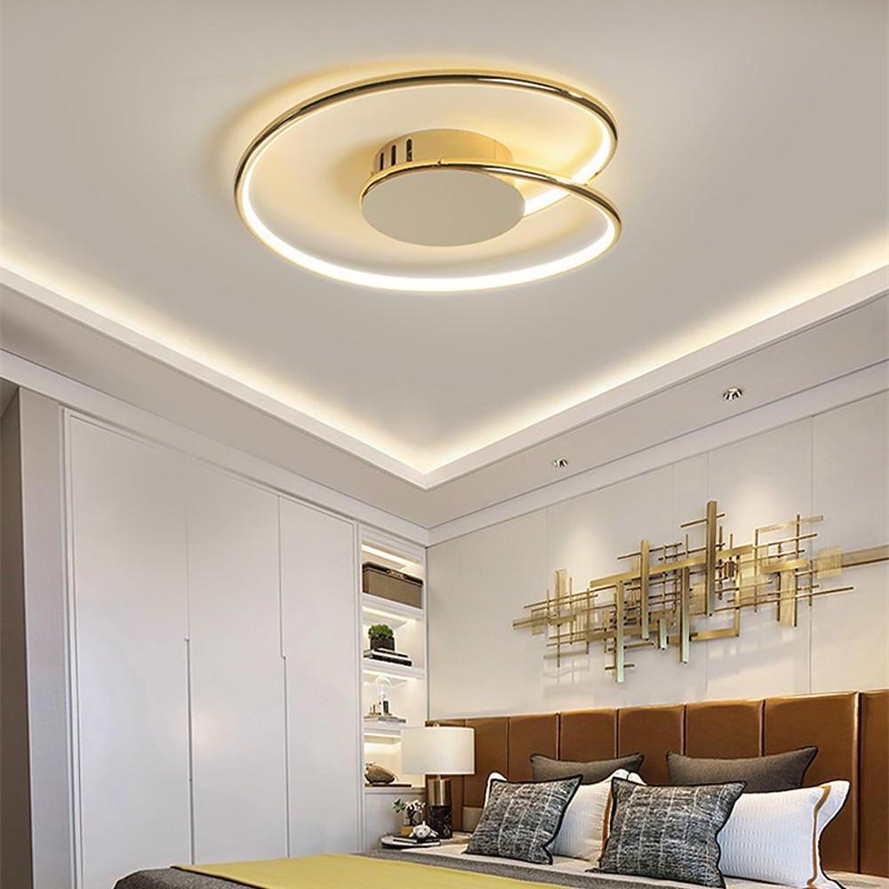Modern Double Circular LED Flush Mount Ceiling Light for Bedroom and Kitchen