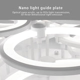 Modern Geometric Overlapping Ring LED Semi Flush Mount Ceiling Light for Living Room