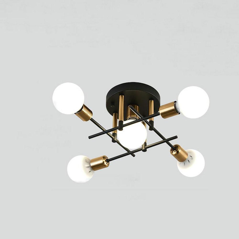 Geometric Nordic Semi Flush Mount Ceiling Light 5 Light Metal Artistic Fixture for Modern Home Lighting