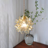 Romantic Glass Gardenia Petal LED Pendant Light French Style Floral Hanging Ceiling Lamp
