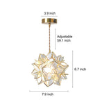 Romantic Glass Gardenia Petal LED Pendant Light French Style Floral Hanging Ceiling Lamp