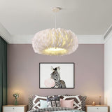 Romantic Nordic Feather Pendant Light Artistic Fairy Tale Theme Ceiling Chandelier