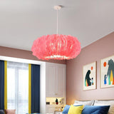 Romantic Nordic Feather Pendant Light Artistic Fairy Tale Theme Ceiling Chandelier