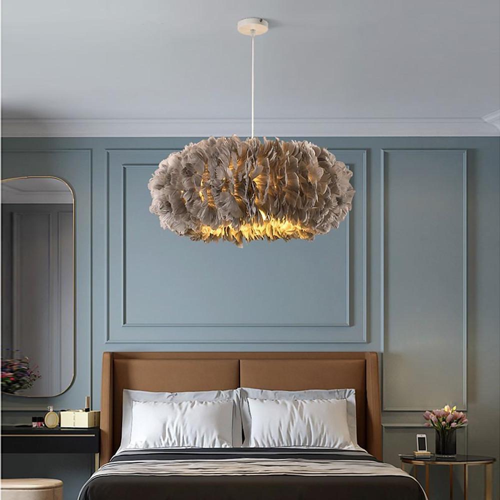 Romantic Nordic Feather Pendant Light Artistic Fairy Tale Theme Ceiling Chandelier