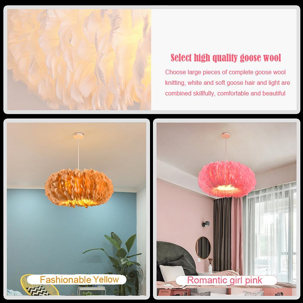 Romantic Nordic Feather Pendant Light Artistic Fairy Tale Theme Ceiling Chandelier