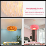 Romantic Nordic Feather Pendant Light Artistic Fairy Tale Theme Ceiling Chandelier