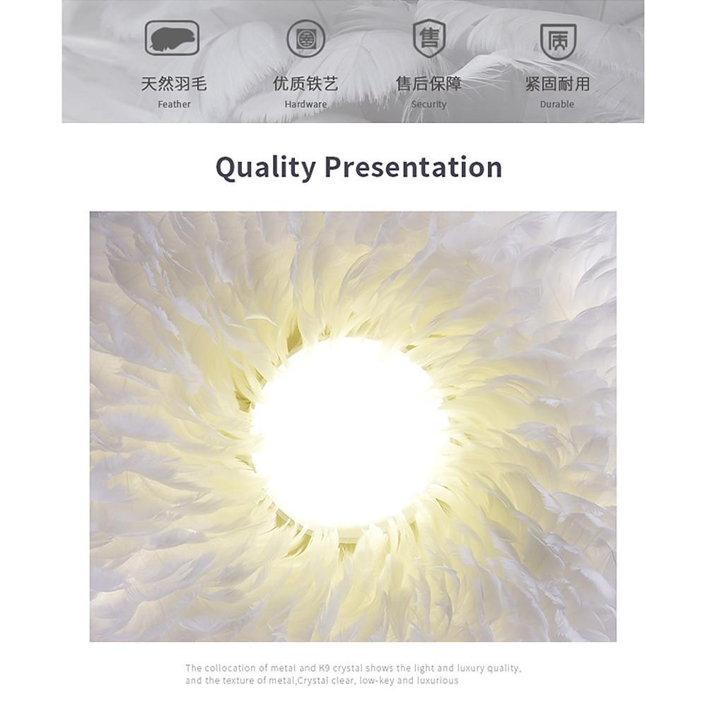 Romantic Nordic Feather Pendant Light Artistic Fairy Tale Theme Ceiling Chandelier