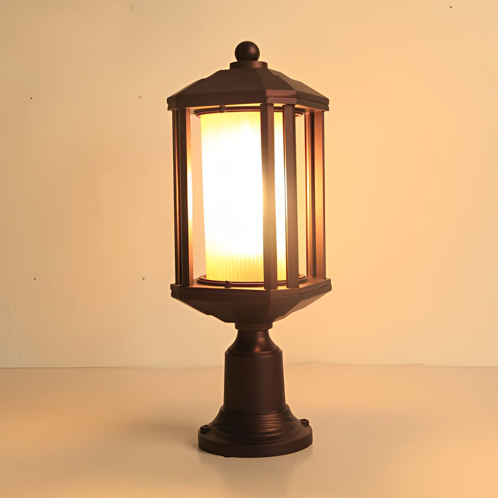 Rose Gold Waterproof Outdoor Pillar Lamp Aluminum Post Light for Garden Fence and Deck