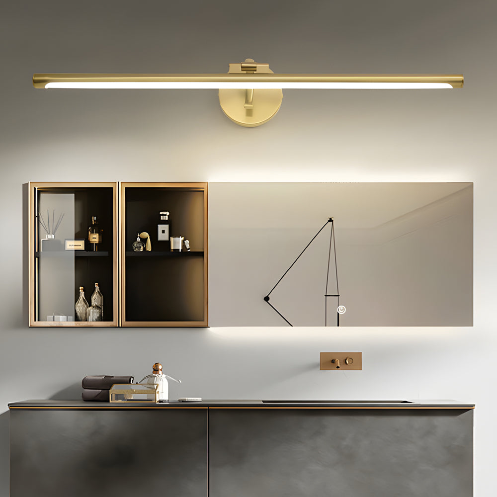 Rotatable Copper LED Vanity Light Bar Modern Bathroom Mirror Sconce with 3 Color Lighting Modes