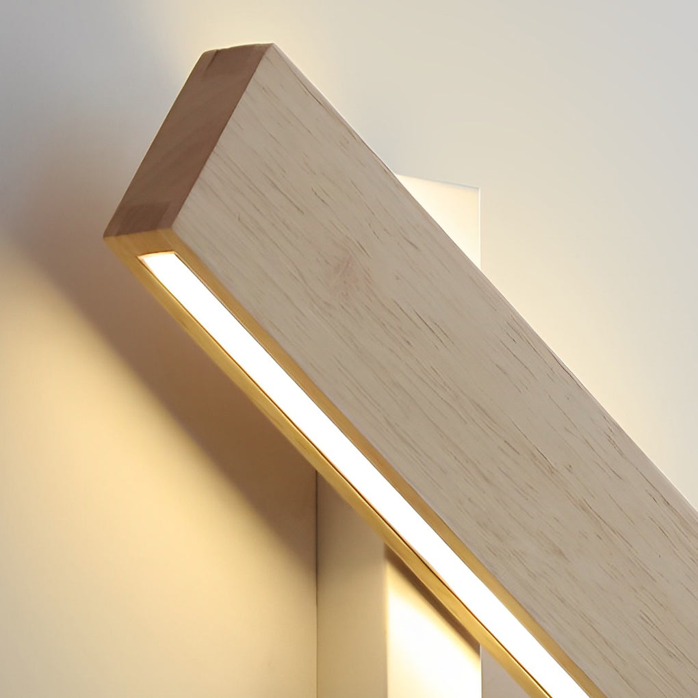 Rotatable Wood LED Wall Sconce Modern Minimalist Rectangular Lighting Fixture