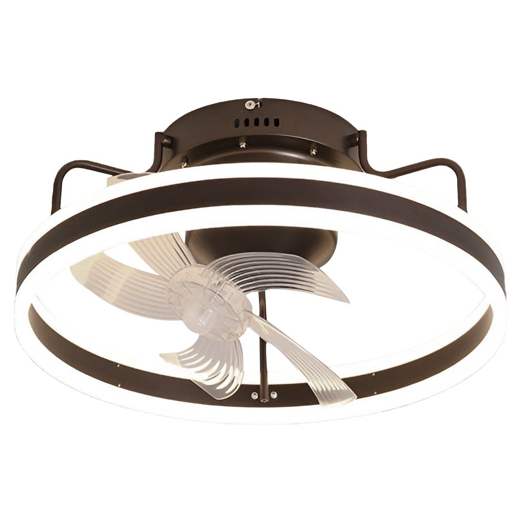 Modern 360 Degree Rotating Dimmable LED Ceiling Fan Light with Remote Control for Bedrooms and Living Rooms