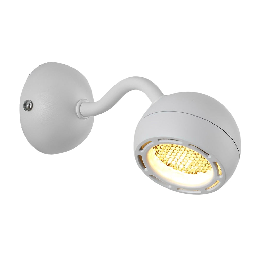 Round Adjustable LED Bedside Reading Wall Sconce Minimalist Iron Wall Mounted Light