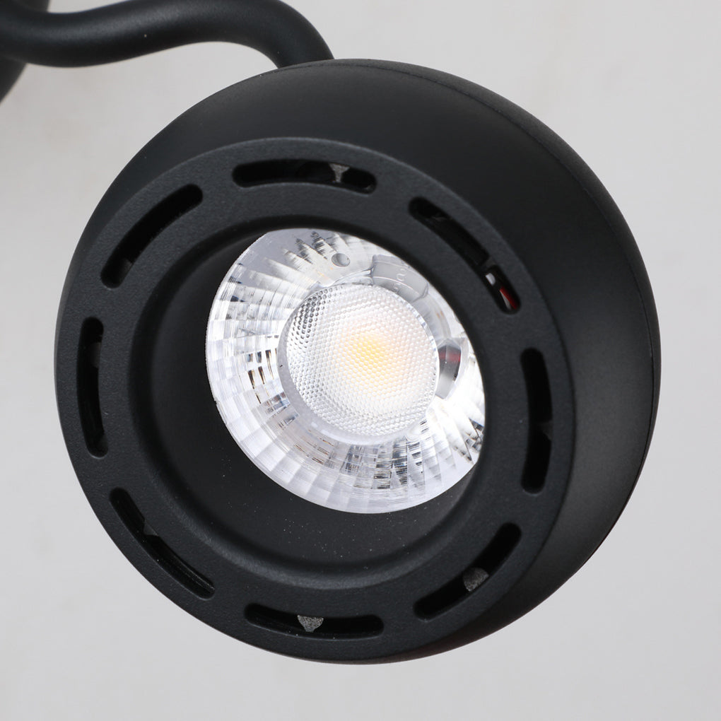 Round Adjustable LED Bedside Reading Wall Sconce Minimalist Iron Wall Mounted Light