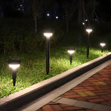 Round Black Solar LED Pathway Light Waterproof Outdoor Garden Bollard with Ground Stake for Landscape Lighting